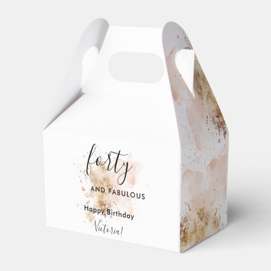 ピンク金ゴールド40歳の誕生日と素敵な名前 フェイバーボックス (裏面サイド)
