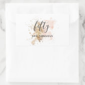 ピンク金ゴールド50と素晴らしい50誕生日 長方形シール (バッグ)