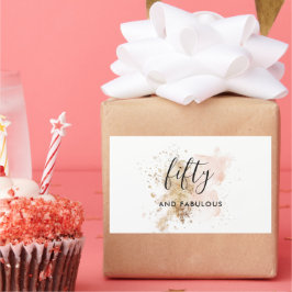 ピンク金ゴールド50と素晴らしい50誕生日 長方形シール