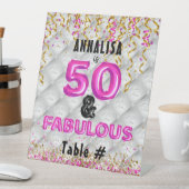 ピンク金ゴールド50素晴らしい50誕生日 台座サイン (インサイチュ)