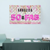 ピンク金ゴールド50素晴らしい50誕生日 横断幕 (トレードショー)