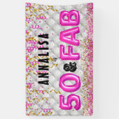 ピンク金ゴールド50素晴らしい50誕生日 横断幕 (縦)