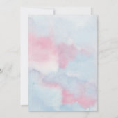 ピンク金ゴールド&ブルーグリッター散水ベビーシャワー 招待状 (裏面)