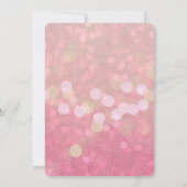 ピンク金ゴールド《写真》ぼけ味グリッター誕生日 招待状 (裏面)