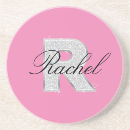ピンク銀文字R コースター