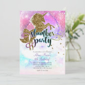 ピンク銀河系マジカルユニコーンスパークルスランバーパーティー 招待状 (スタンド正面)