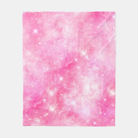 ピンク銀河系宇宙 フリースブランケット (正面)