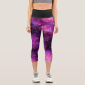 ピンク銀河系星雲スターズ宇宙 カプリレギンス (正面)