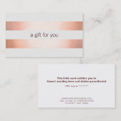 ピンク銅箔ルック美しいギフトカード 割引カード (正面/裏面)