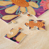 ピンク開花トレンディーハートフローラ吸光度 ジグソーパズル (側面)