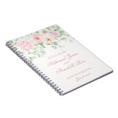 ピンク開花フローラアジサイ結婚ズゲストブック ノートブック (右側)