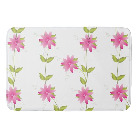 ピンク開花 バスマット (正面)