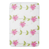 ピンク開花 バスマット (正面縦)