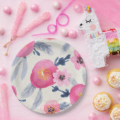 ピンク開花 ペーパープレート (パーティー)