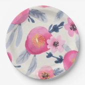 ピンク開花 ペーパープレート (正面)