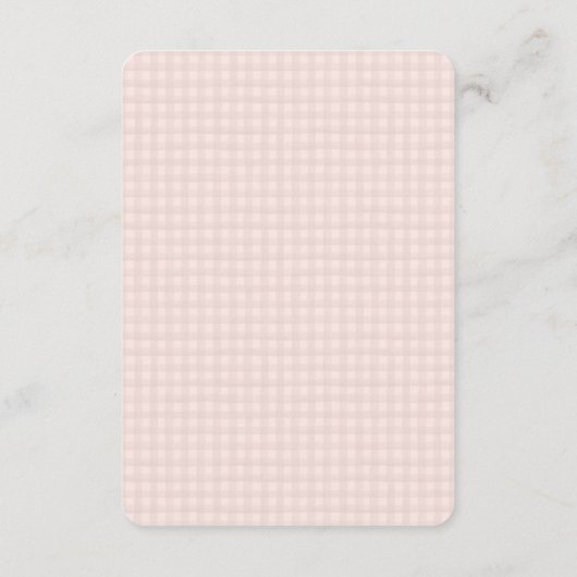 ピンク間抜けガチョウフローラおむつラッフルカード エンクロージャーカード (裏面)