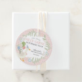 ピンク間抜けガチョウフローラギンガムベビーシャワーの好意 フェイバータグ (インサイチュ)