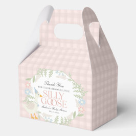 ピンク間抜けガチョウフローラギンガムベビーシャワー フェイバーボックス