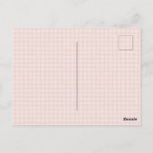 ピンク間抜けガチョウフローラギンガムベビーシャワー ポストカード (裏面)