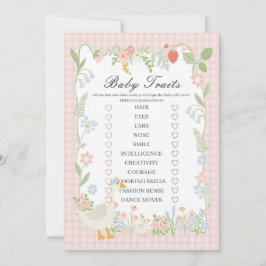 ピンク間抜けガチョウフローラギンガムベビー特徴ゲーム 招待状