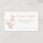 ピンク間抜けグースガースガールおむつラッフル エンクロージャーカード (正面)