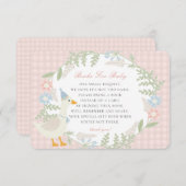 ピンク間抜けグースギンガムフローラベビー エンクロージャーカード (正面/裏面)