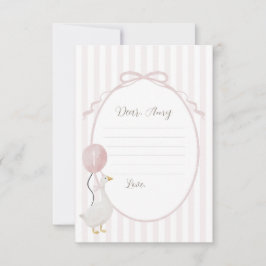 ピンク間抜けグースタイムカプセルカード 招待状