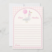 ピンク間抜けグースタイムカプセルノートメッセージカード サンキューカード (正面)