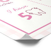 ピンク間抜けグースバルーン誕生日マイルストーン ポスター (角)