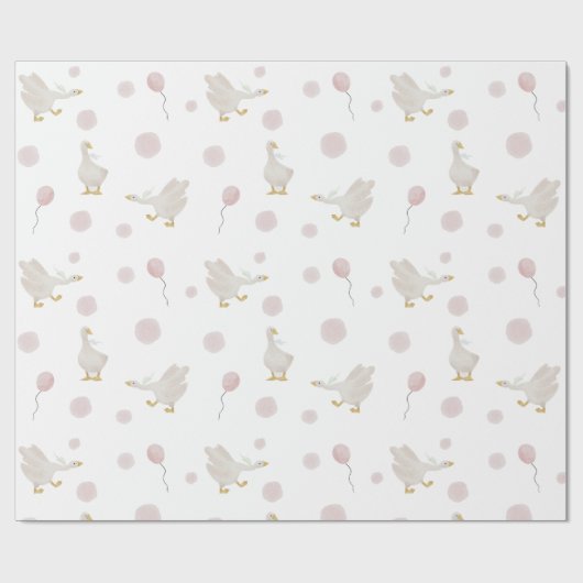 ピンク間抜けグースラッピング紙 ラッピングペーパー (フラット)