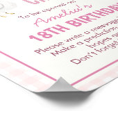 ピンク間抜けグース誕生日タイムカプセル記号 ポスター (角)