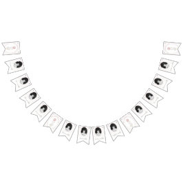 ピンク間抜けグース12ヶ月フォトバナー バンティングフラッグ