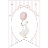 ピンク間抜けグース12ヶ月フォトバナー バンティングフラッグ (第1の旗)