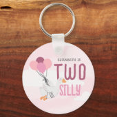 ピンク間抜けツガチョウ第2回バースデーパーティーのお願い キーホルダー (正面)