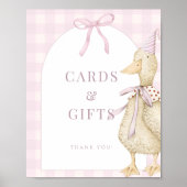 ピンク間抜けワンガチョウのカードとギフトの看板ポスター ポスター (正面)