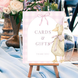 ピンク間抜けワンガチョウのカードとギフトの看板ポスター ポスター