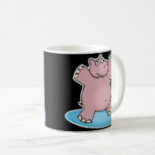 ピンク間抜け踊りヒッポ コーヒーマグカップ (正面右)