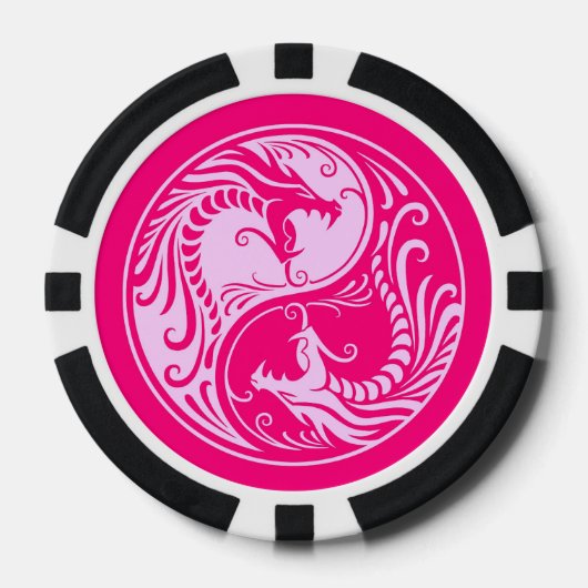 ピンク陰陽ドラゴン ポーカーチップ (正面)