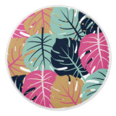 ピンク離れとブルーのトロピカルパーム | セラミックノブ (正面)