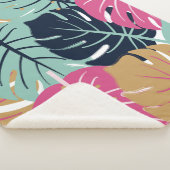 ピンク離れとブルーのトロピカルパーム | 居心地の良い シェルパブランケット (3/4)