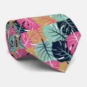 ピンク離れとブルーのトロピカルパーム | 植物学の ネクタイ (ロール)