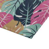 ピンク離れとブルーのトロピカルパーム | 装飾的 カッティングボード (角)