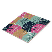 ピンク離れとブルーのトロピカルパーム | 装飾的 タイル (側面)