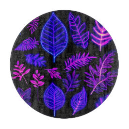 ピンク離れと紫の色合いのネオン カッティングボード