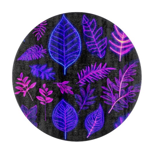 ピンク離れと紫の色合いのネオン カッティングボード (正面)