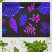 ピンク離れと紫の色合いのネオン キッチンタオル (折り畳み)