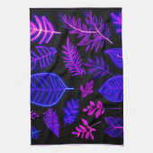 ピンク離れと紫の色合いのネオン キッチンタオル (縦)
