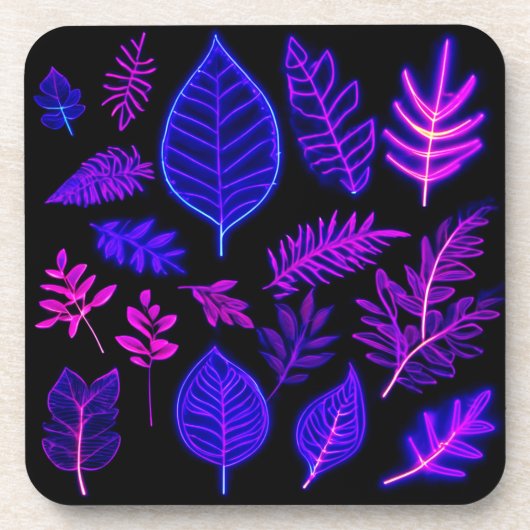 ピンク離れと紫の色合いのネオン コースター (正面)