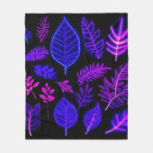 ピンク離れと紫の色合いのネオン フリースブランケット (正面)