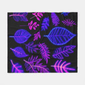 ピンク離れと紫の色合いのネオン フリースブランケット (正面(横))